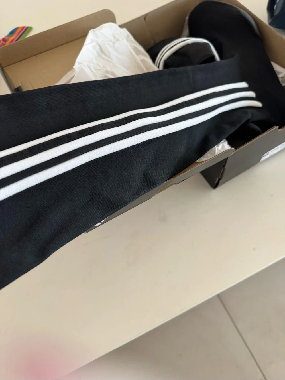 adidas Black Over-the-Knee Sock Boots with White Three Stripes